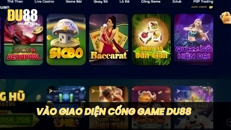 Giao diện chính thức khi vào link cổng game