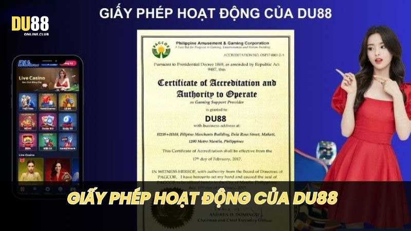 Giấy phép hoạt động DU88