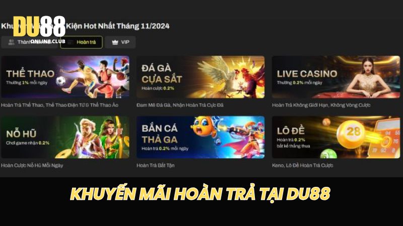 Chương trình hoàn trả không giới hạn tại cổng game