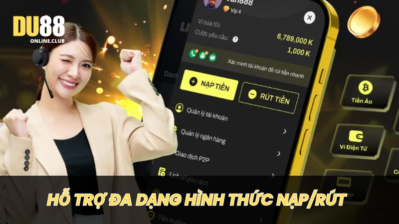 DU88 nạp rút tiền đa dạng