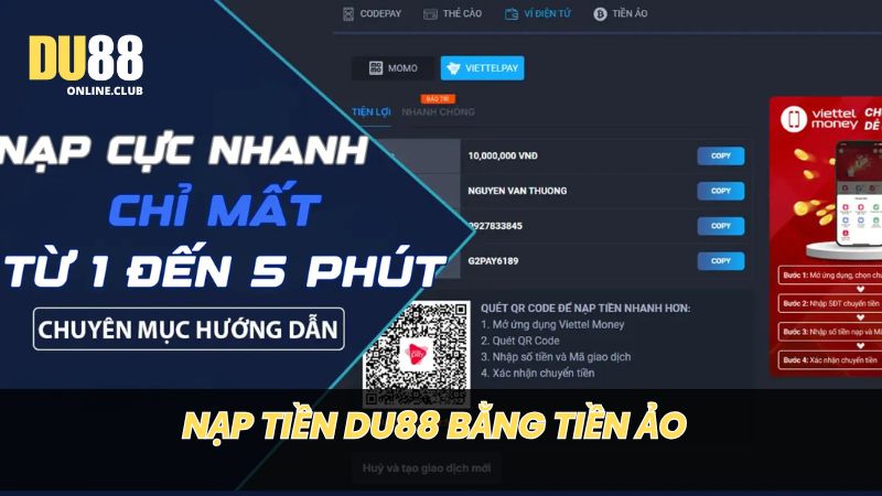 Nạp tiền cược bằng tiền ảo cực nhanh chóng